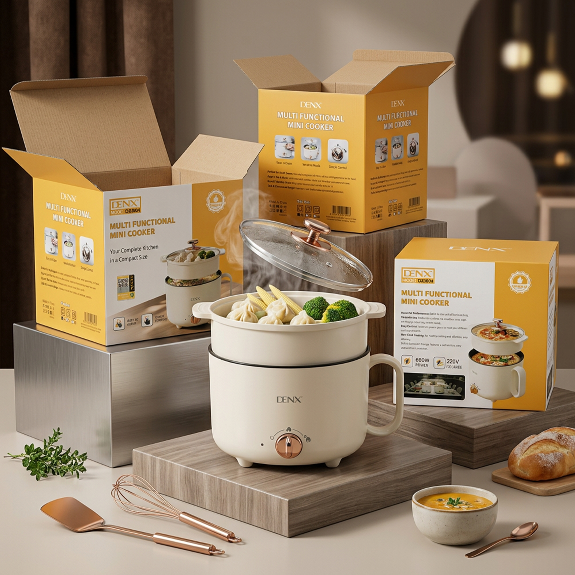 قدرة كهربائية متعددة الوظائف — طبخ، قلي، وبخار في واحدة