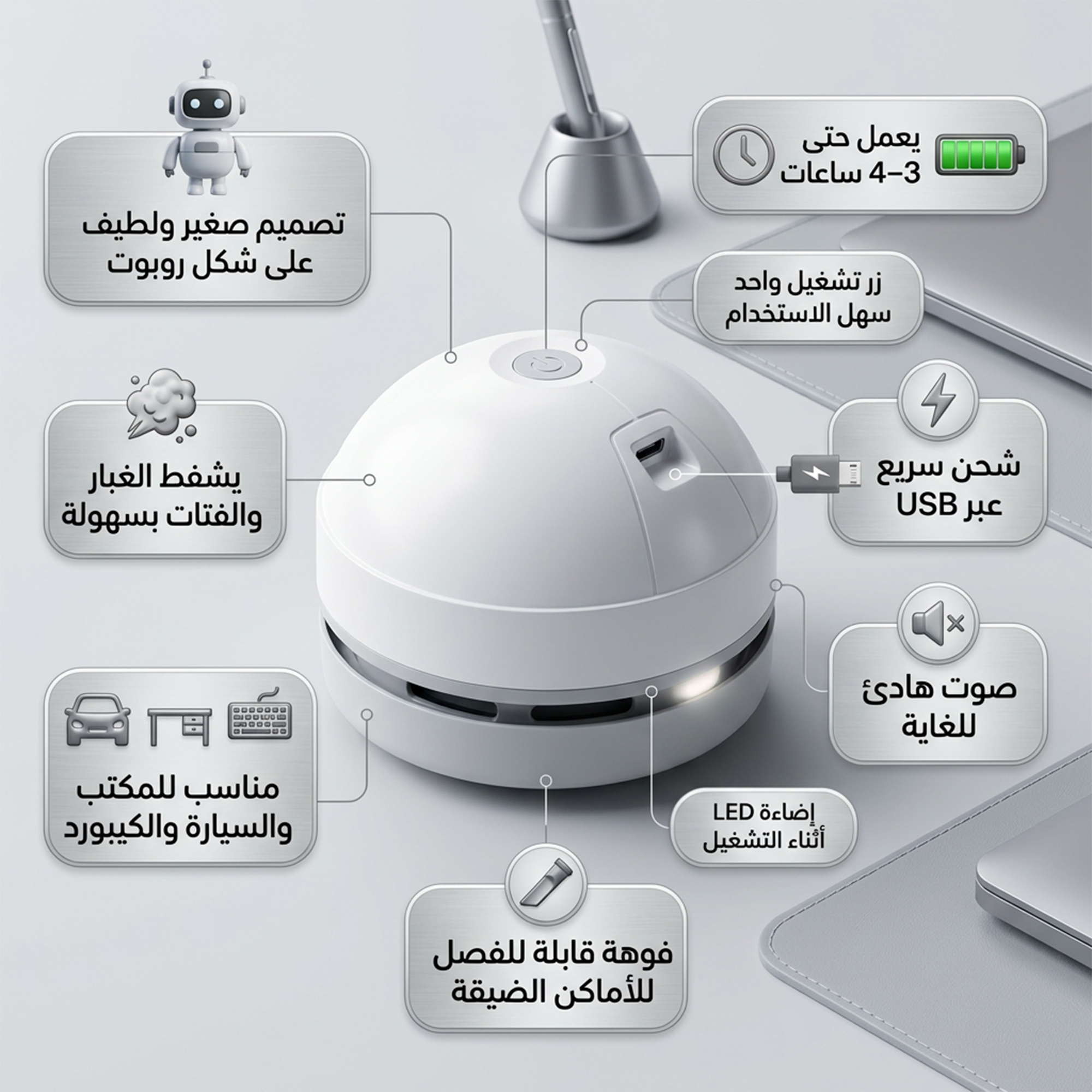 • منظف روبوت للمكتب