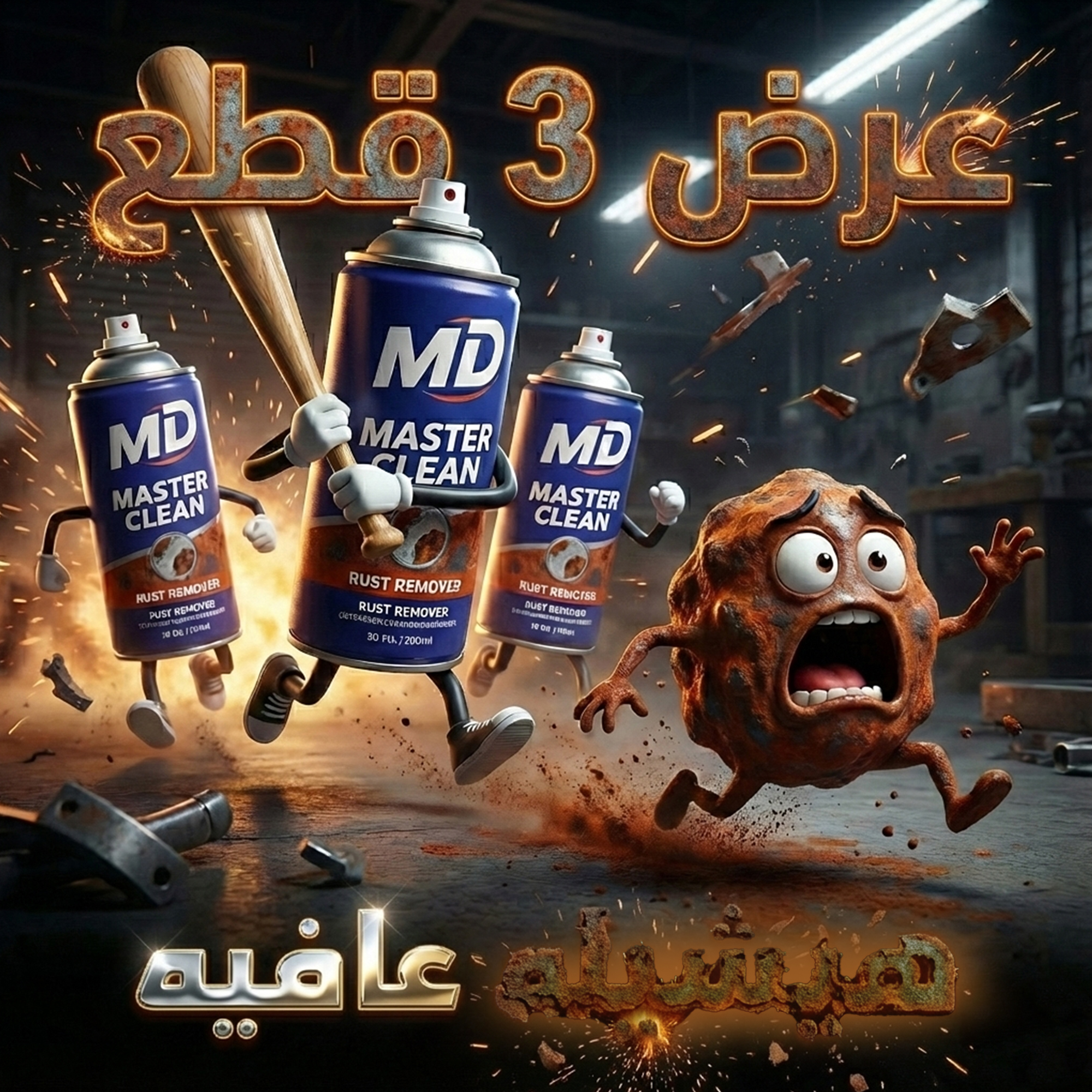 عرض 3 قطع ماستر كلين لازاله اللصدأ