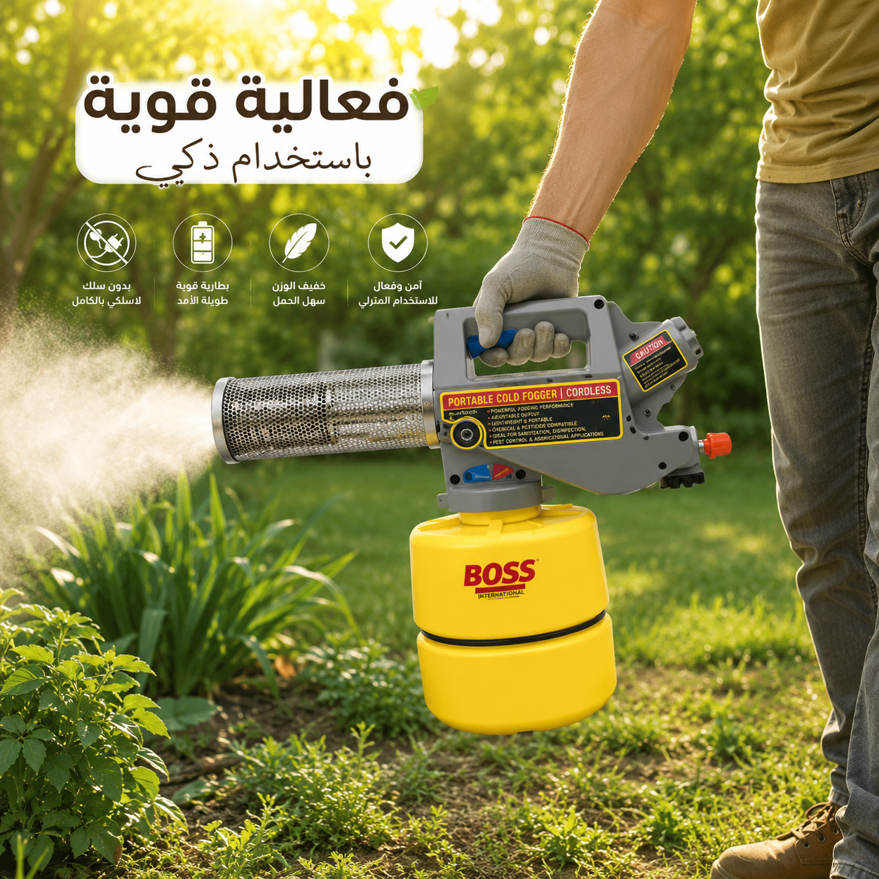 ماكينة ضباب حراري للحدائق والمزارع - تبخير حراري يشيل البعوض و الحشرات - سعة 2 لتر بدون سلك
