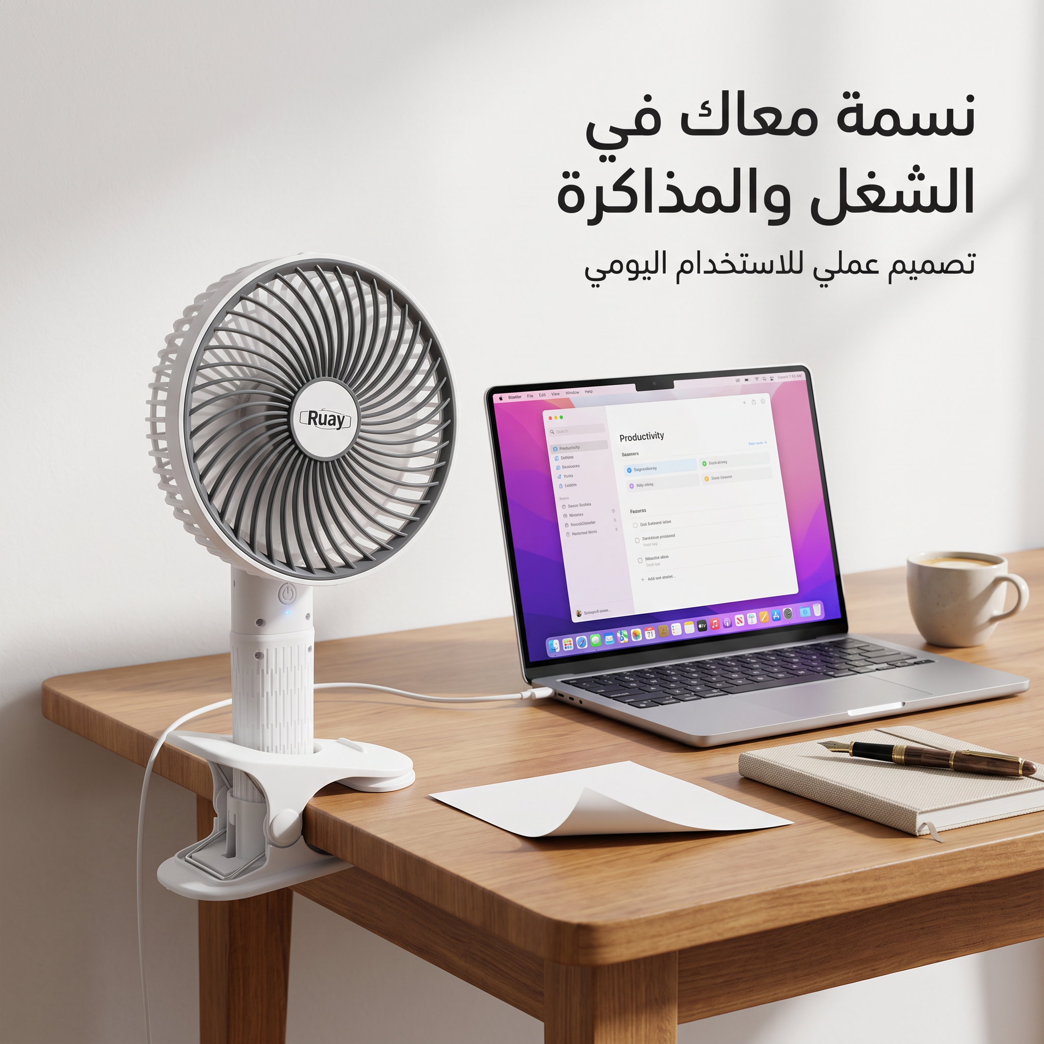 مروحة المكتب ببطارية