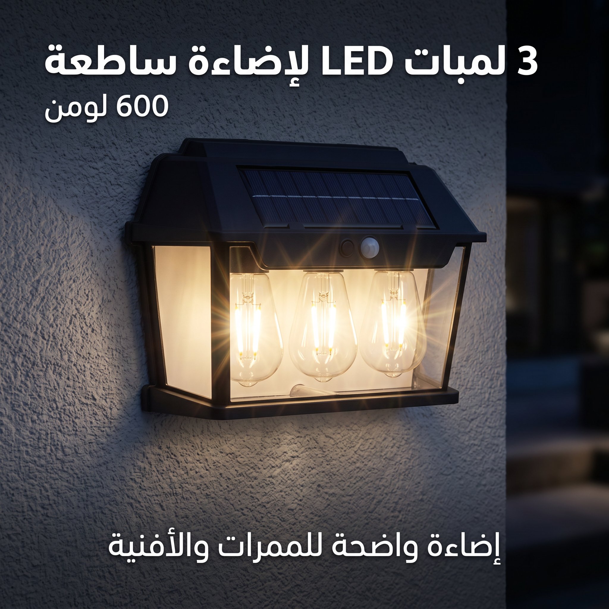 كشاف جداري بالطاقة الشمسية مع مستشعر حركة