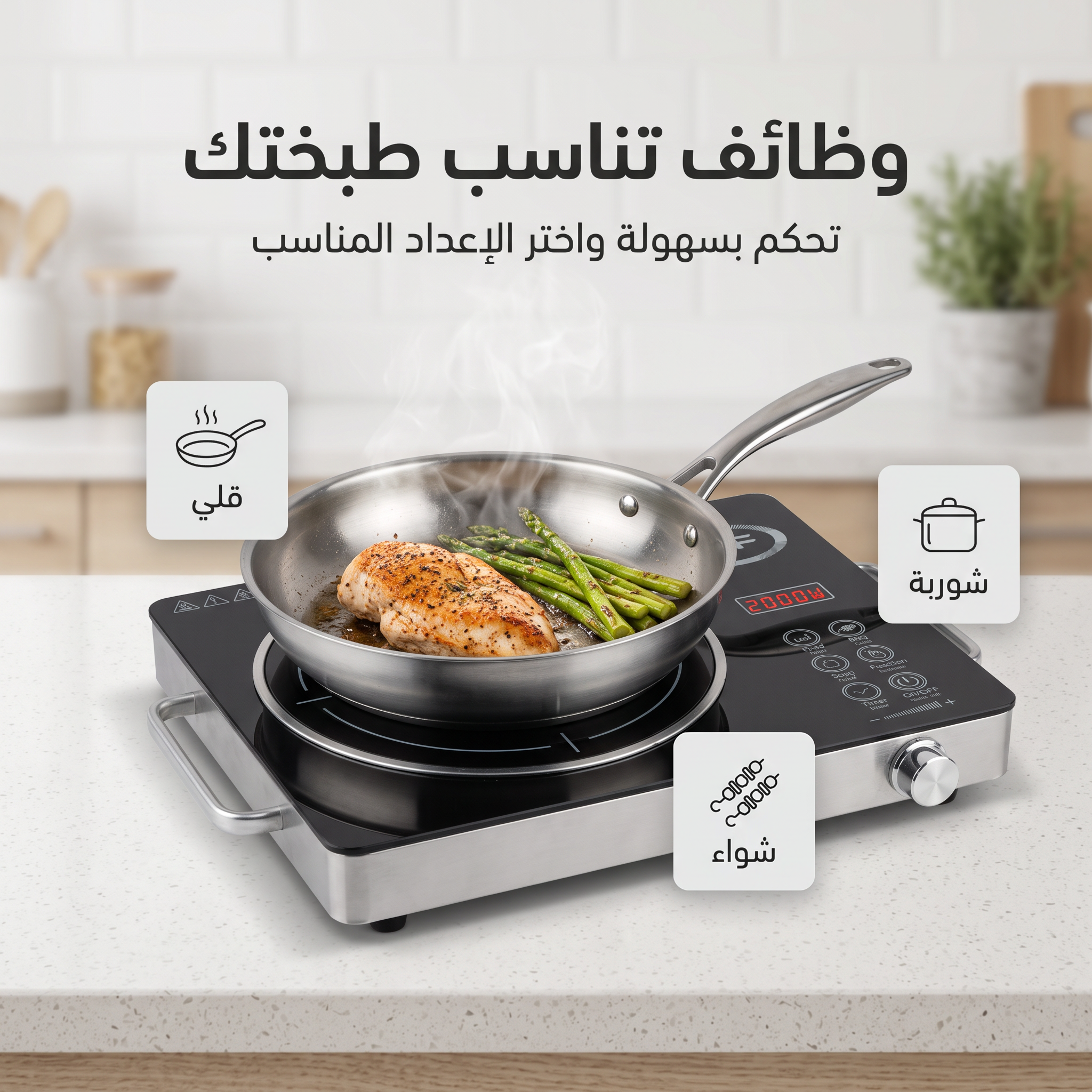 موقد سيراميك راف متعدد الوظائف بضمان 3 أعوام 