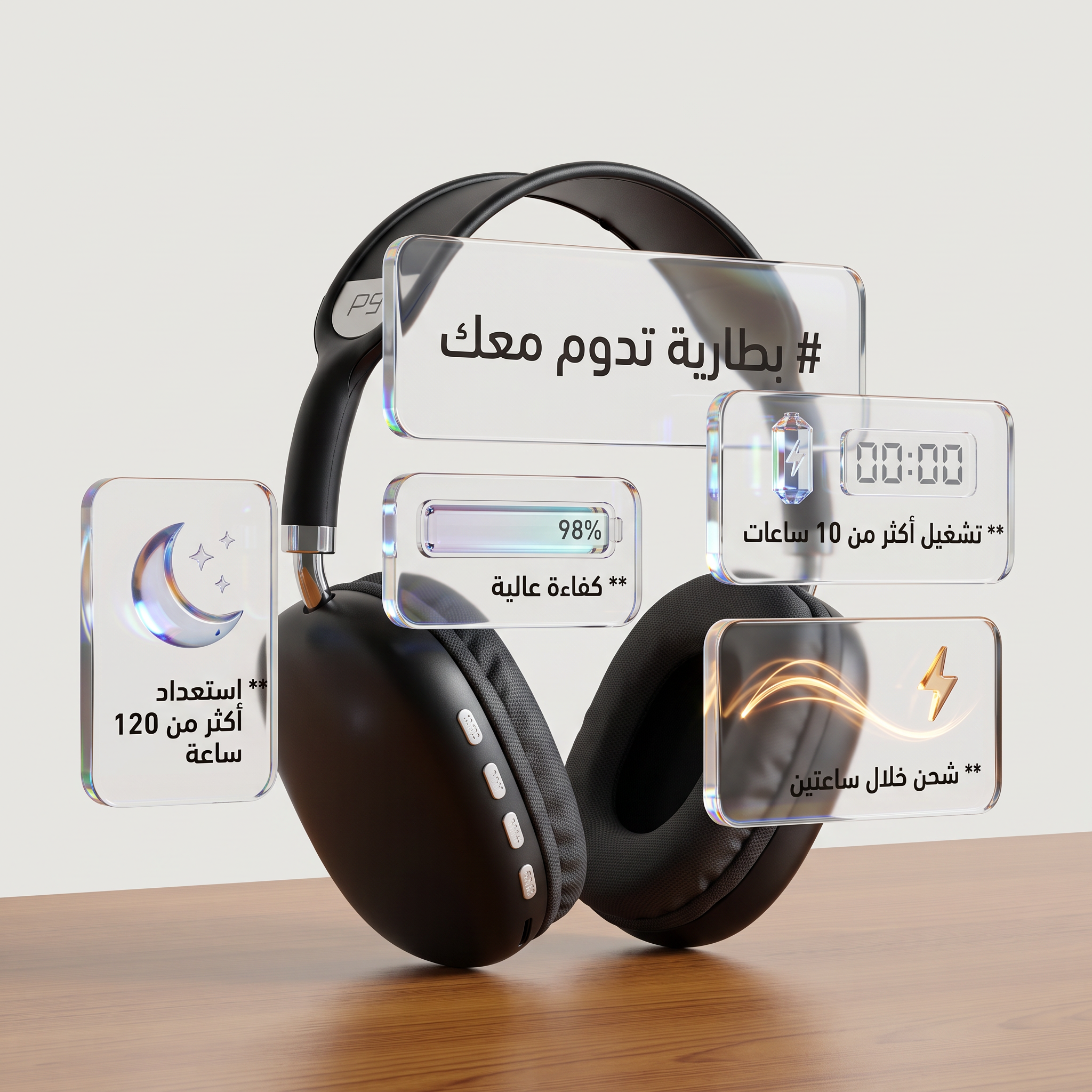 سماعة Headphone لاسلكية بعزل الضوضاء – تصميم قابل للطي