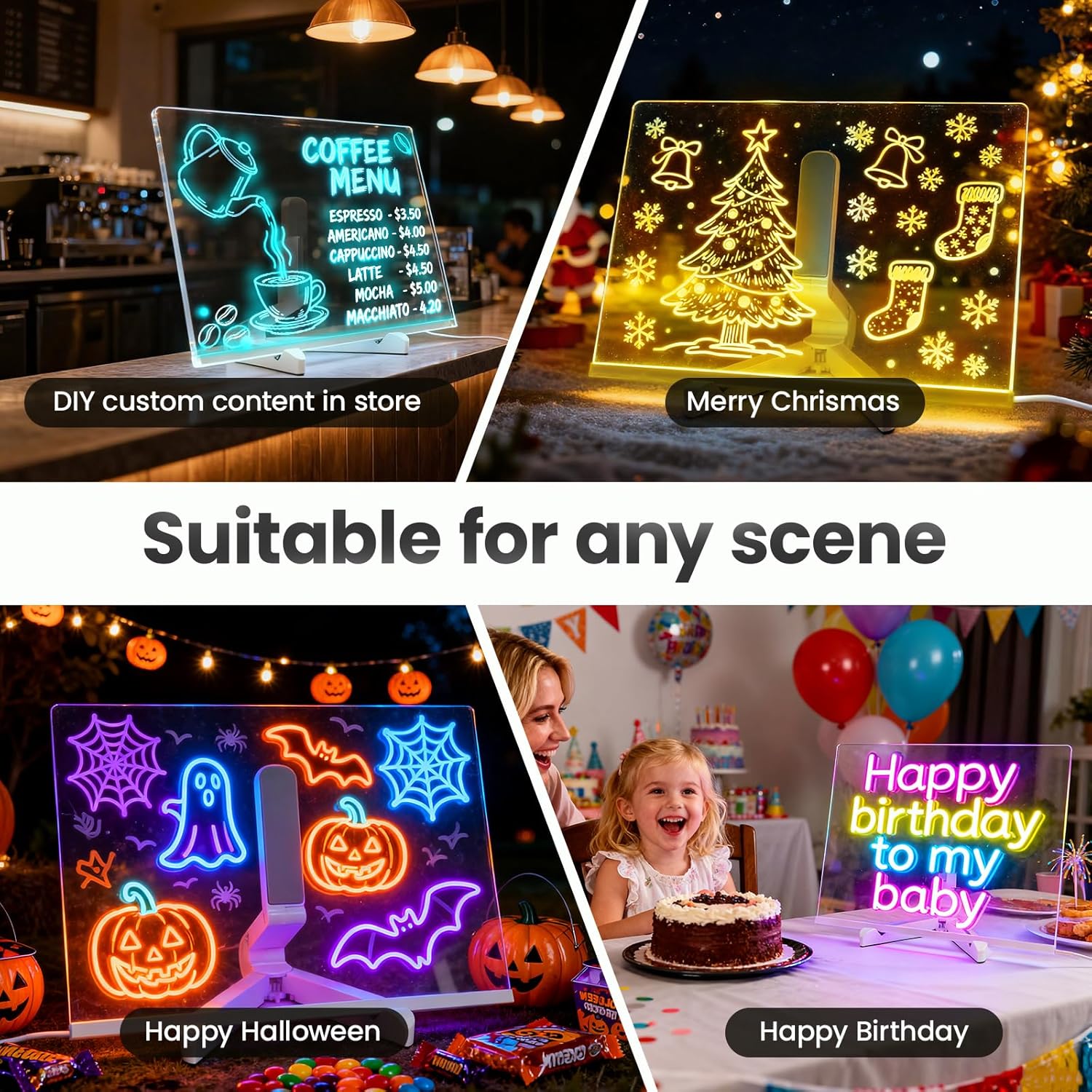 لوح أكريليك قابل للمسح مع ضوء - 3