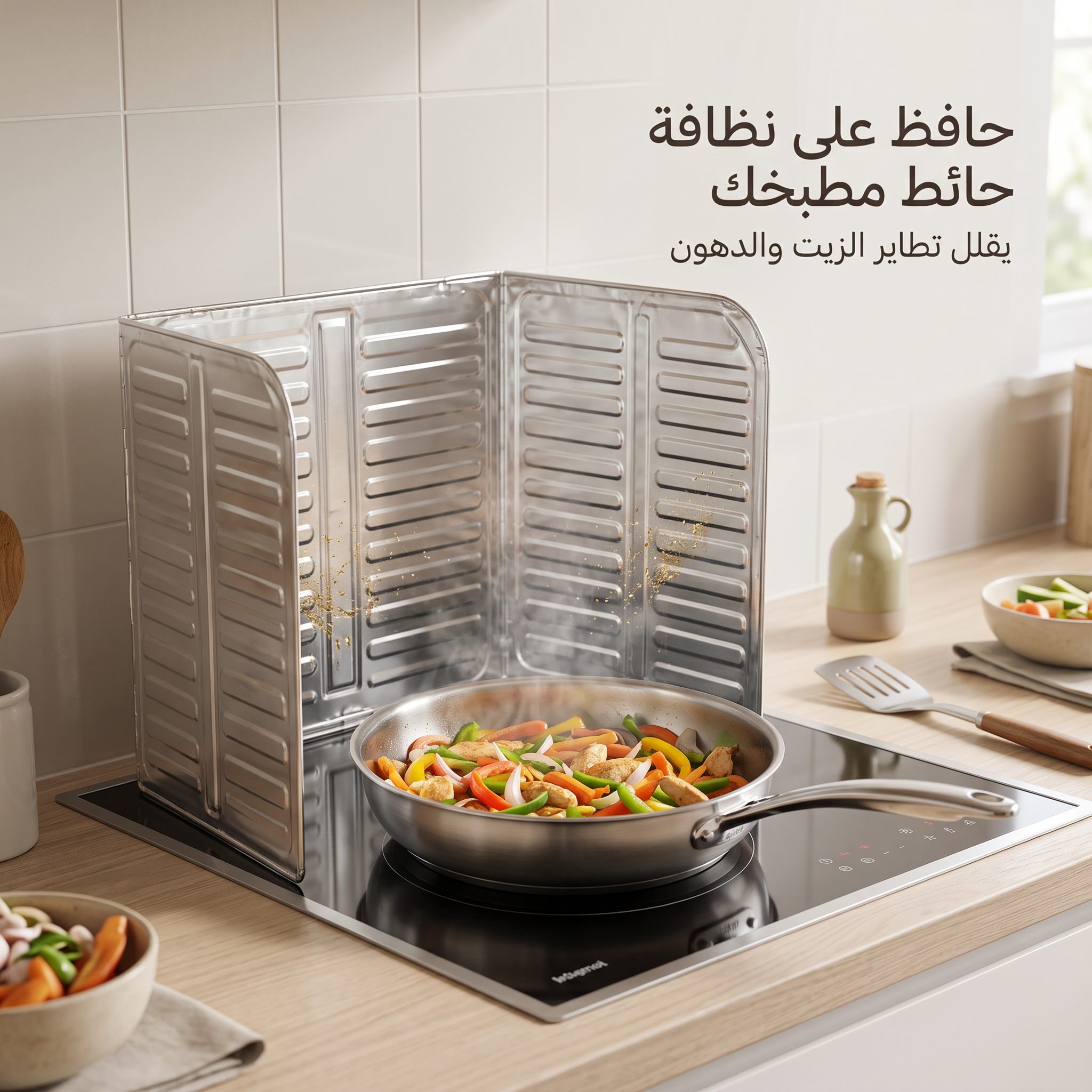 حاجز مانع لطرطشة الزيت والدهون