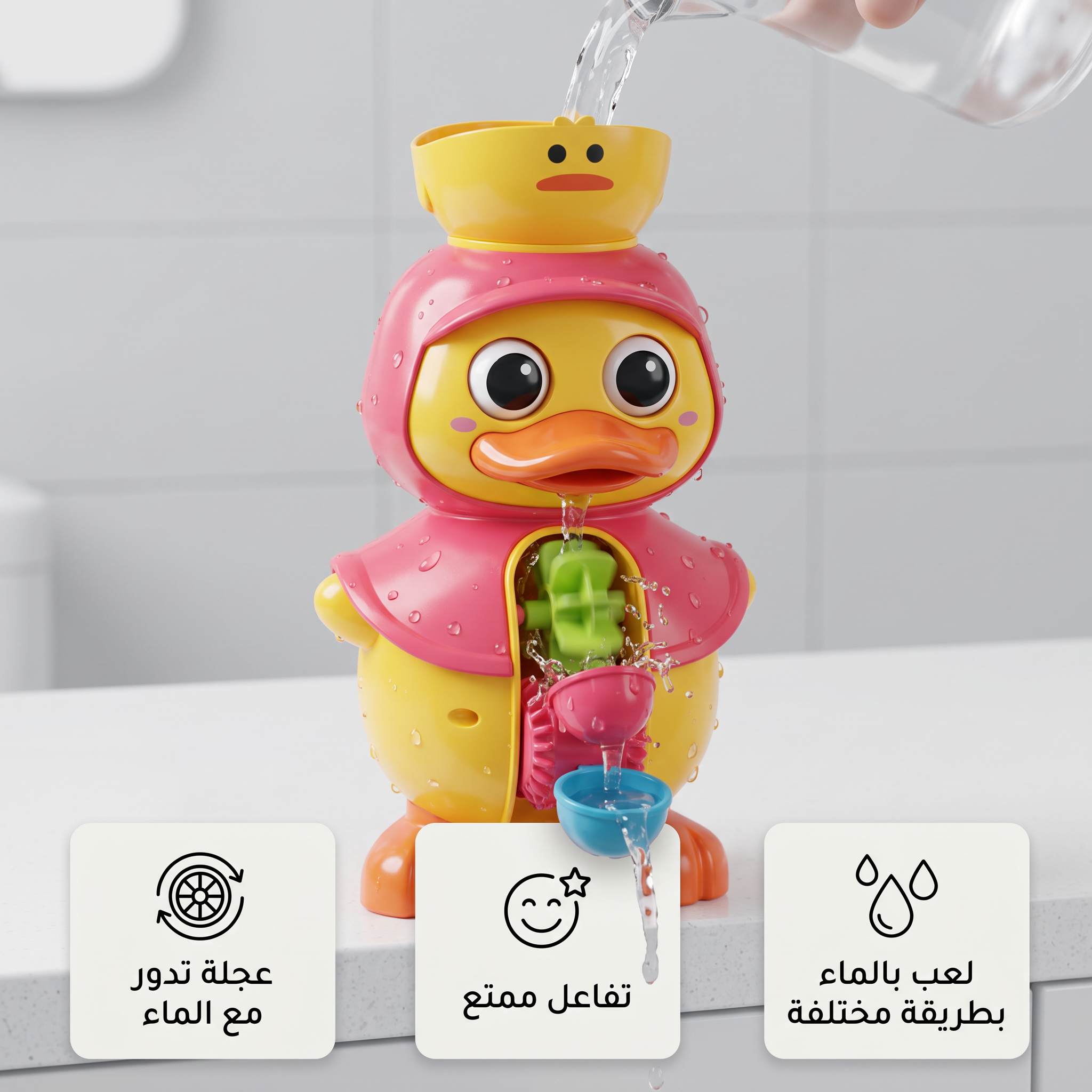 لعبة حمام بطة  بعجلة مياه دوارة