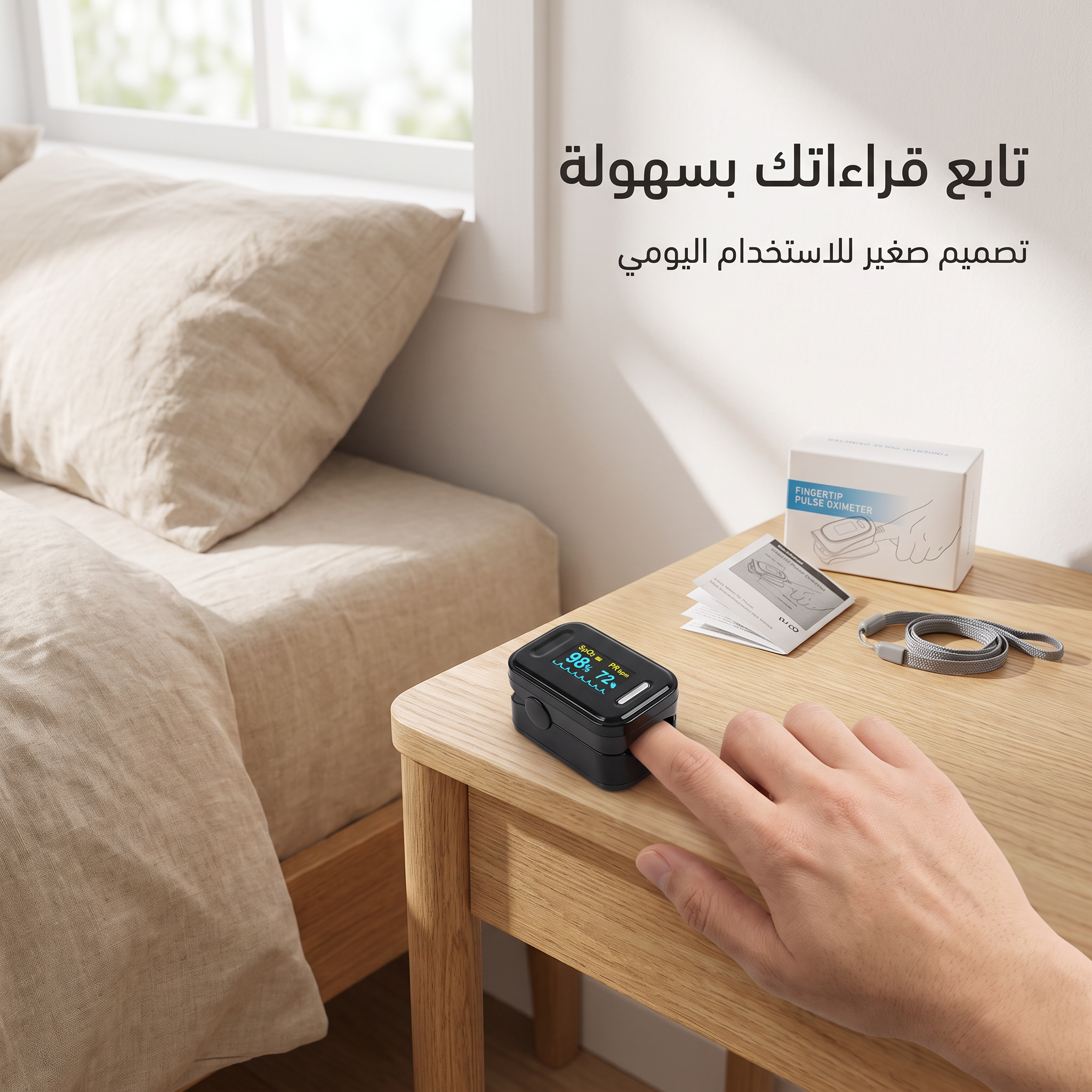 جهاز ذكي لقياس نبضك وتشبع الأكسجين بدقة وسهولة-لمتابعة صحة عضلة القلب