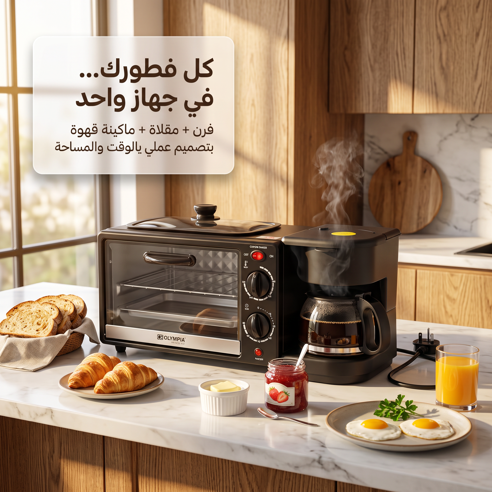 صانعة إفطار 4 في 1 - OLYMPIA OE-1411 ا 2200 واط