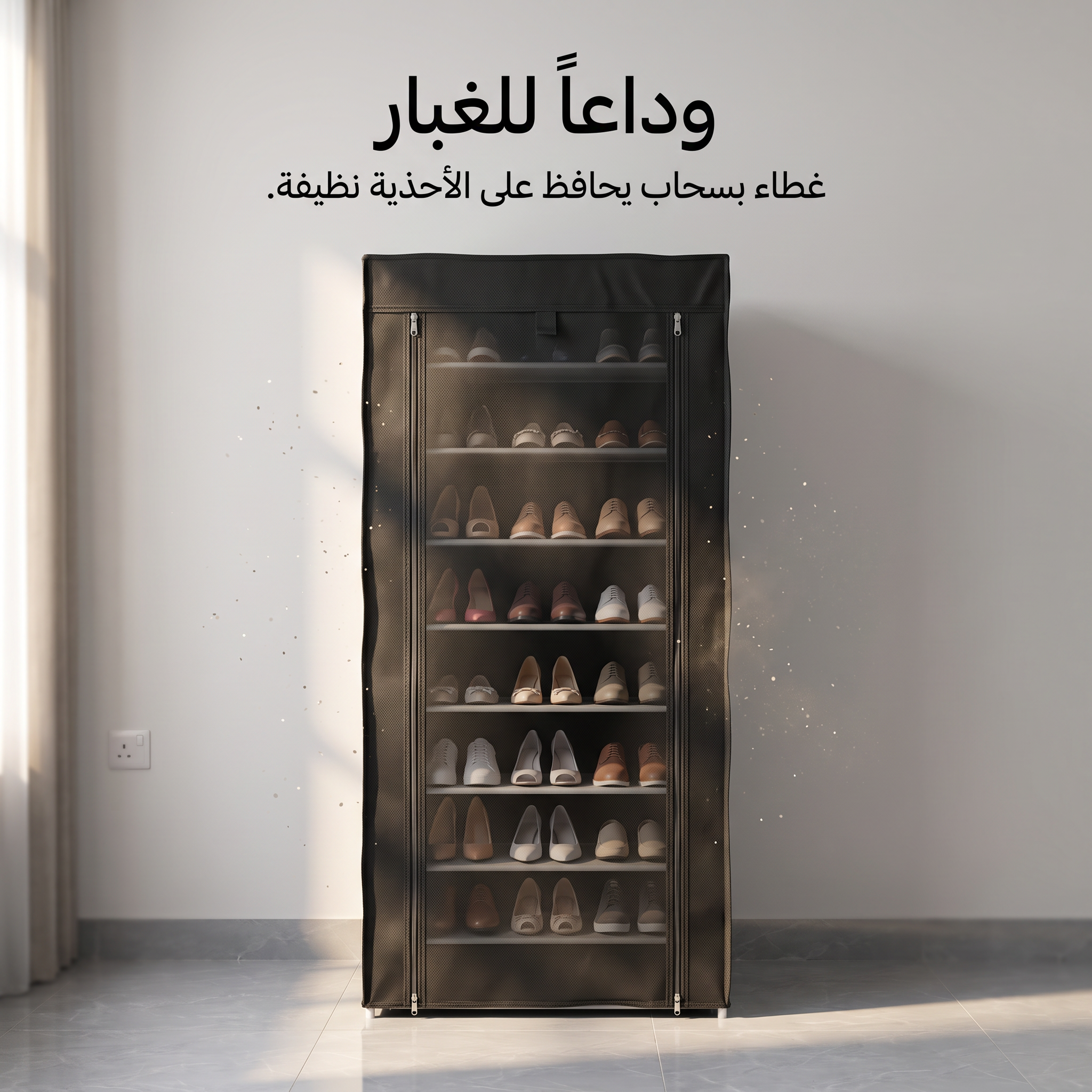 خزانة لتنظيم الاحذية مكونة من 9 ارفف
