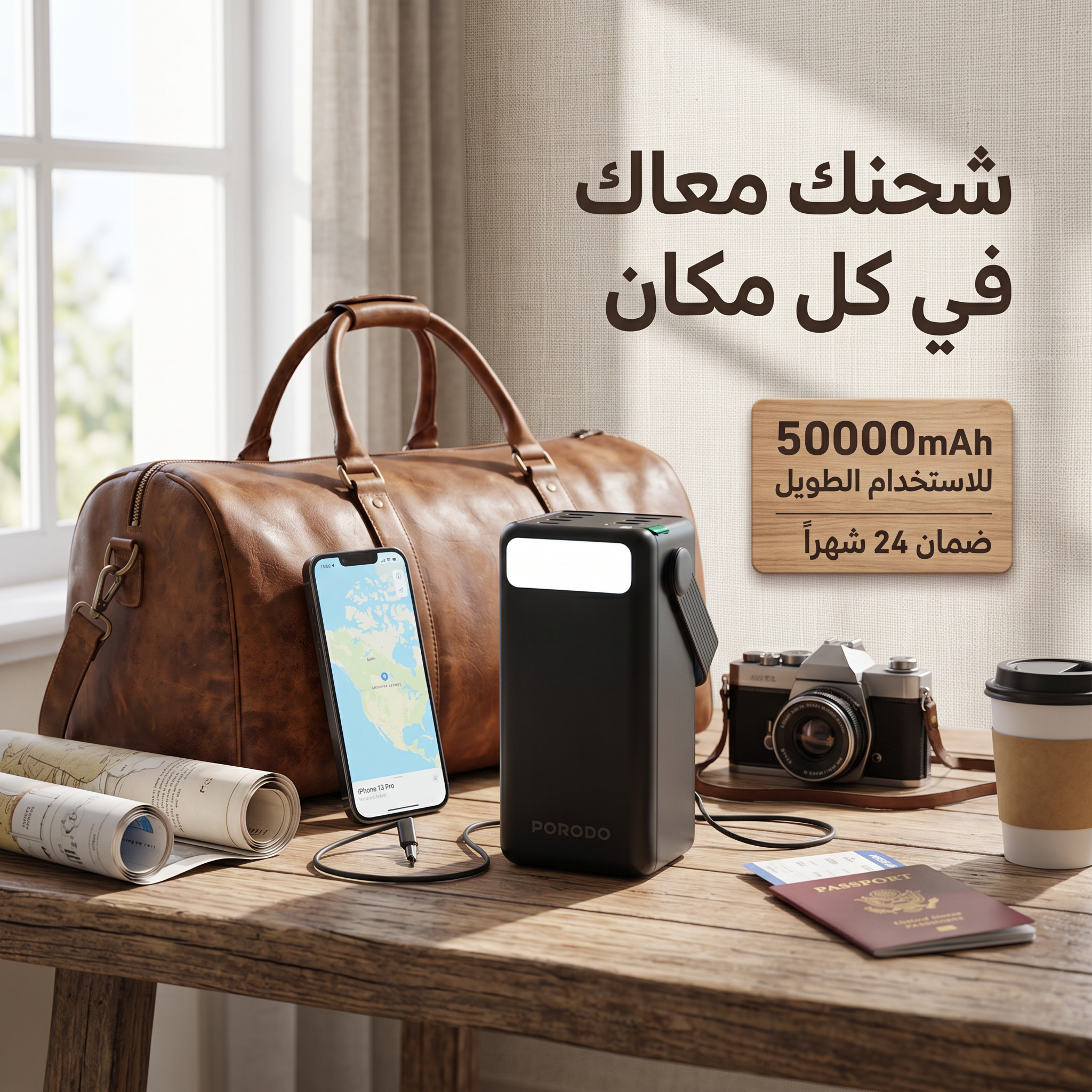 باور بنك PORODO LARA 50000mAh – شحن سريع PD 20W