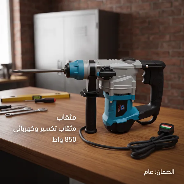 مثقاب تكسير وحفر كهربائي850  واط  – مع طقم كامل للاستخدام الشامل  بضمان عام