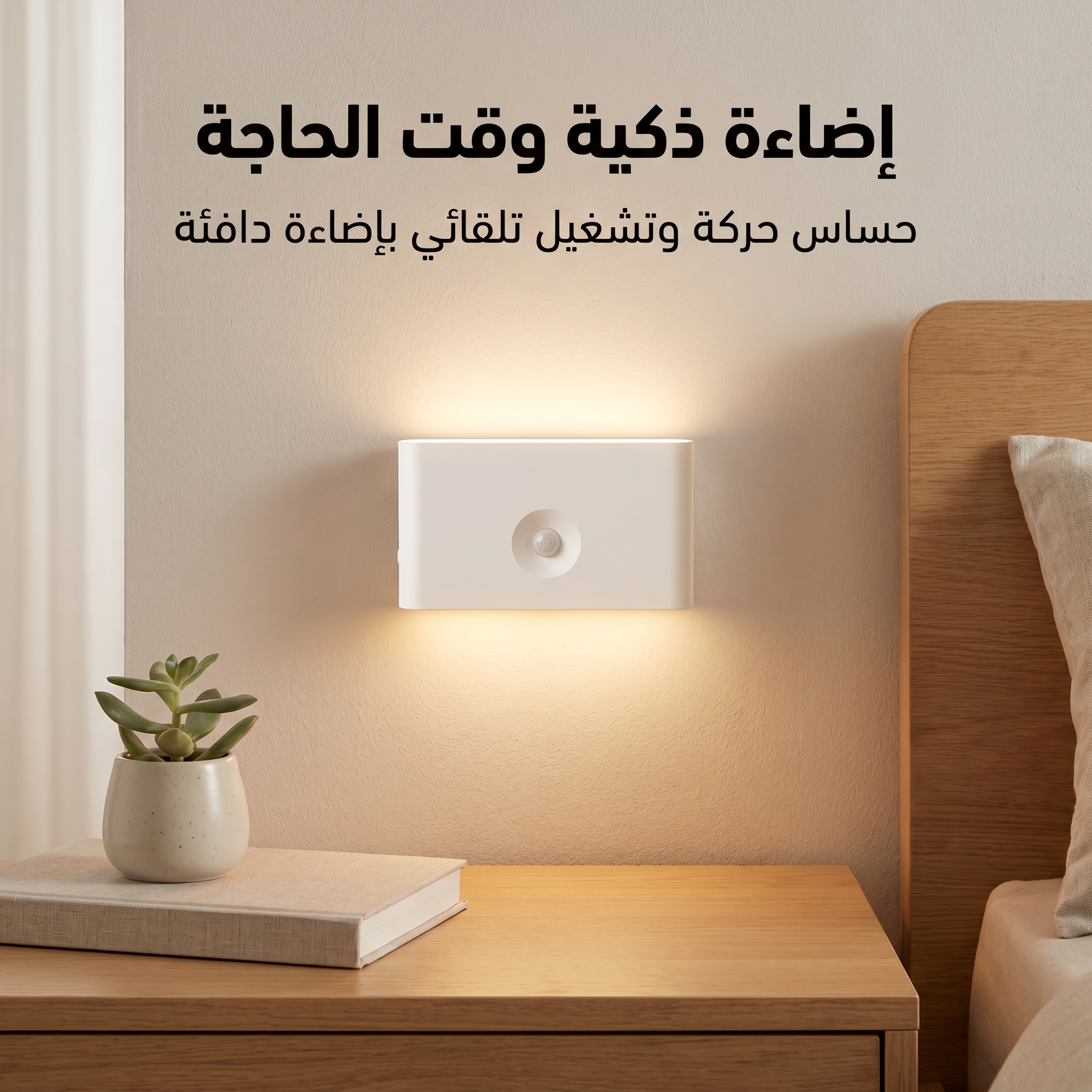 مصباح جداري ذكي قابل للشحن بدون كهرباء
