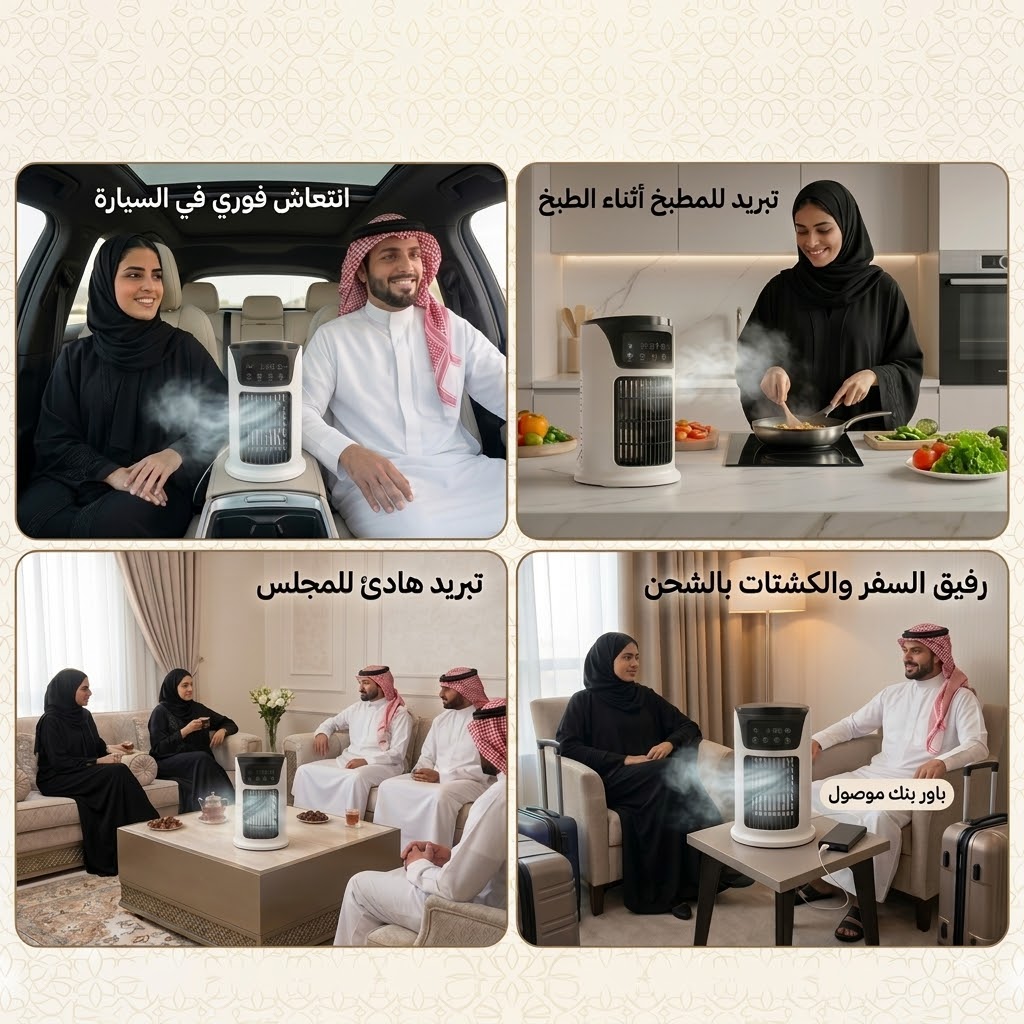 مكيف مكتبي بالرذاذ(سهل التنقل يعمل ب الشحن)