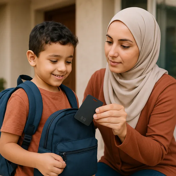 بطاقة تحديد المواقع ذكية - تتبع دقيق للموقع عبر التطبيق - نحيفة جداً (تصميم بطاقة) - مثالية للمحافظ والحقائب