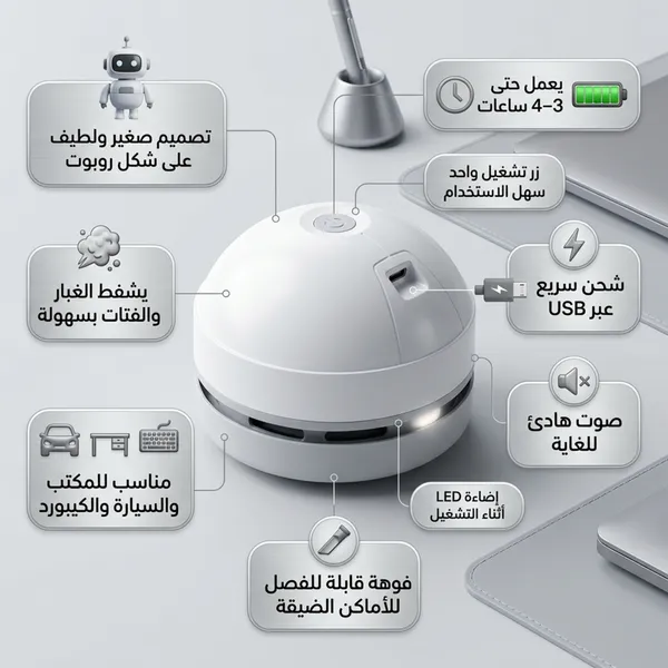 • منظف روبوت للمكتب