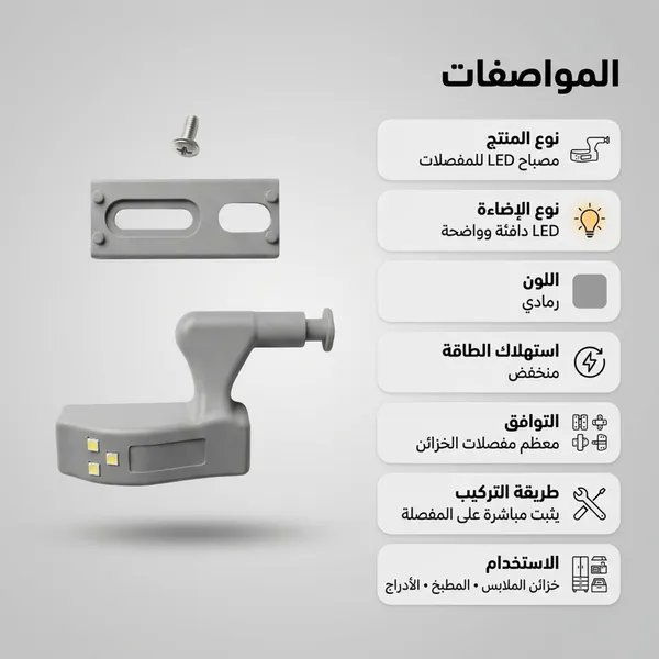 مصباح المفصل الداخلي للخزانة