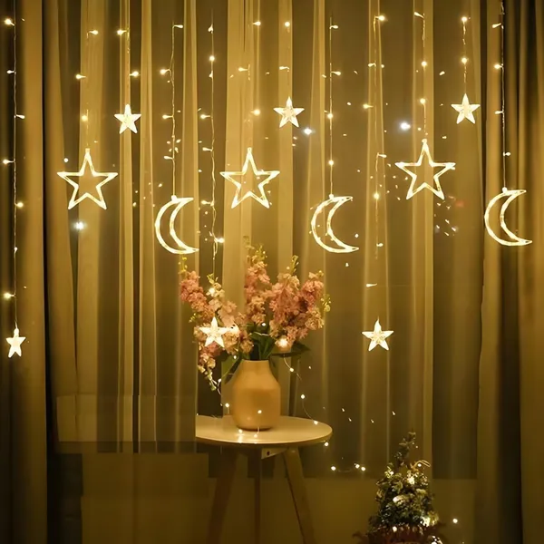 اضواء زينة رمضان على شكل نجوم و هلال 2 متر