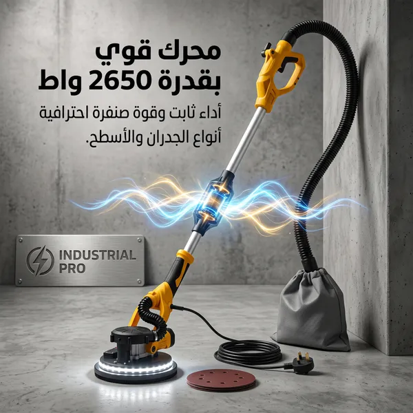 ماكينة تسوية وتشطيب يدوية كهربائية للأسمنت والبلاط، وجهاز صنفرة لمعجون الجدران، وآلة تلميع للأرضيات والجدران