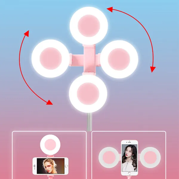 • حامل جوال بإضاءة خلفية و ريموت للتصوير عن بعد