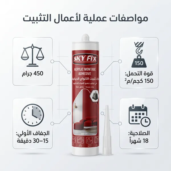 غراء تثبيت الالواح الديكور(بديل الشريط اللاصق الدابل فيس )