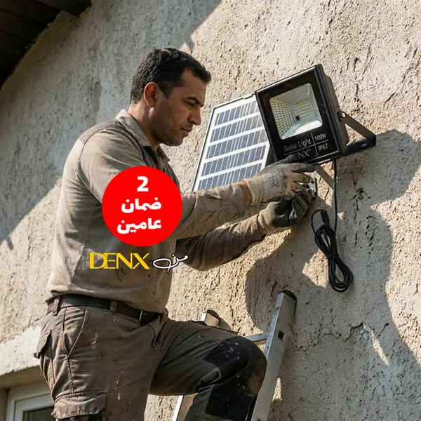 كشاف طاقة شمسية ذكي للمنازل والحدائق من دينكس (DENX) بقوة 100 واط.