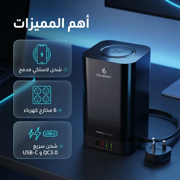 شاحن وتقسيم بلك وسيار و شاحن لاسلكي