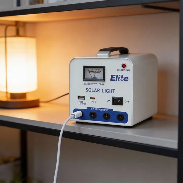 محطة طاقة شمسية محمولة، نظام إضاءة وشحن متعدد المخارج (USB, Type-C, DC)، مثالية للمخيمات والرحلات ( ضمان عام)