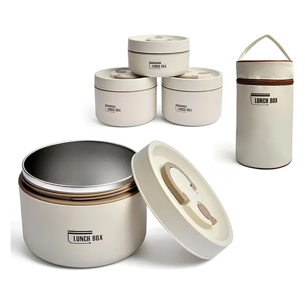 عرض لانش بوكس حرارى مع شنطة هدية مع كوب سعة 1.18 لتر من الفولاذ المقاوم للصدأ