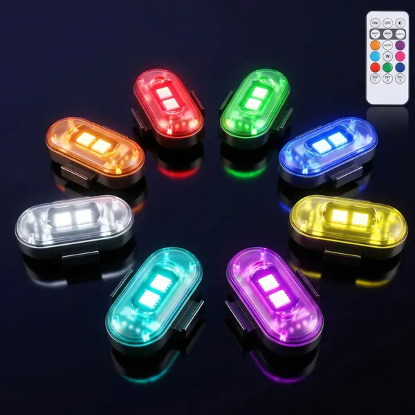 أضواء LED وميض لاسلكية مع جهاز تحكم عن بُعد قطعة واحدة