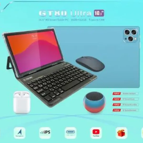 تابلت GT80 بكيبورد و ماوس بلوتوث + مجموعة هدايا ( ضمان 6 اشهر ) + مكنة حلاقة هدية 