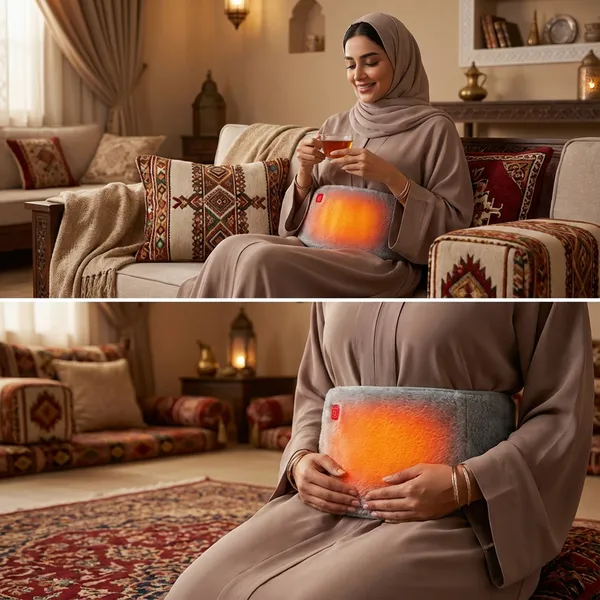 حزام خصر كهربائي ساخن للمعدة والظهر، تقلصات الدورة الشهرية والام مفاصل الجسم، 3 مستويات تحكم في درجة الحرارة