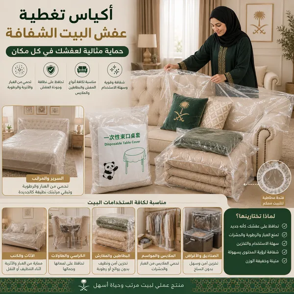 اكياس تغطية عفش البيت الشفافه