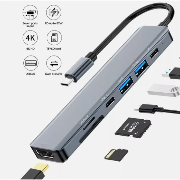 محول متعدد المنافذ (ناقل سريع - K4 HDMI-PD 100W - مداخل Type-c)