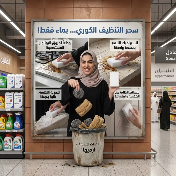 السفنجه الكوري للتنضيف - الحل الامثل سحر حقيقي، بماء فقط، لكل منزلك