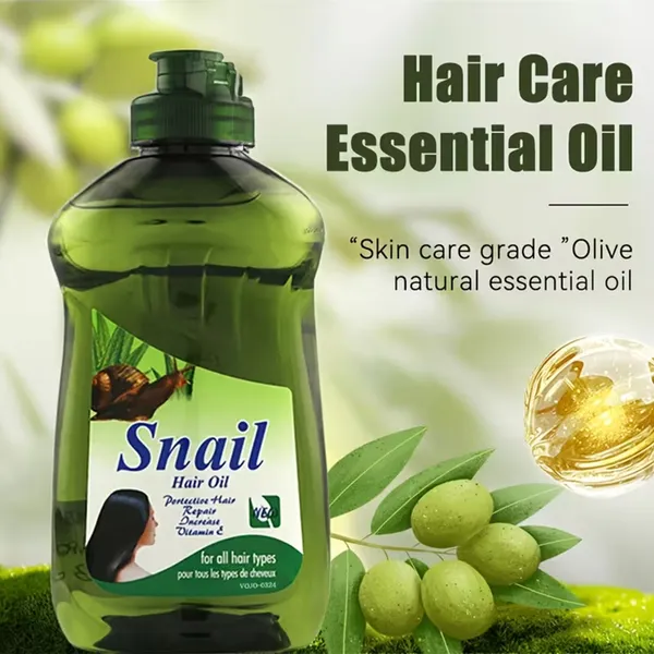 زيت شعر الحلزون مع خلاصة الصبار ومخاط الحلزون