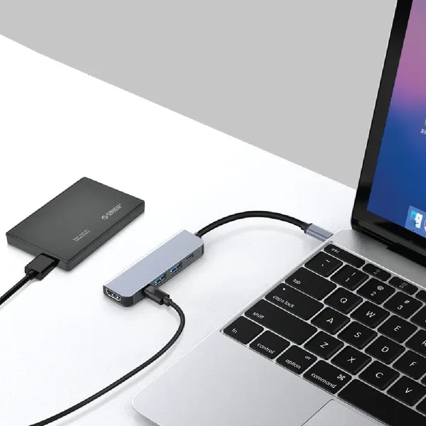 محول متعدد المنافذ (ناقل سريع - K4 HDMI-PD 100W - مداخل Type-c)
