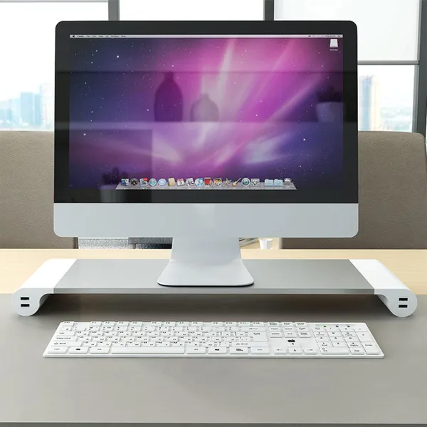 حامل لابتوب وكمبيوتر للمكتب مع 4 منافذ بيانات وشحن USB