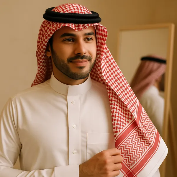 شماغ سعودى مقاس 55