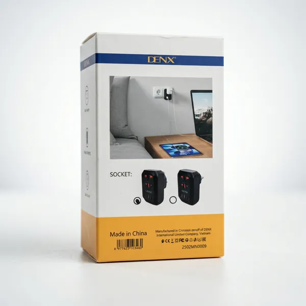شاحن كل منزل متعدد المداخل (2 مدخل Type -C + مدخلين USB + مدخل فيشة ) بسرعة 20 W سعر الجملة