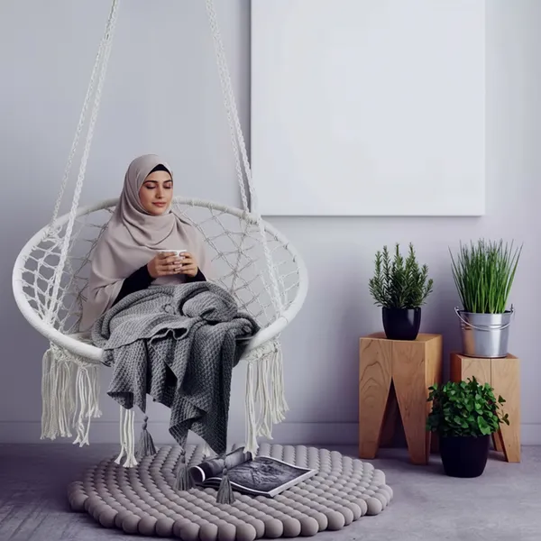 كرسي أرجوحة دائري معلق يتحمل اكثر من ١٢٠ كيلو