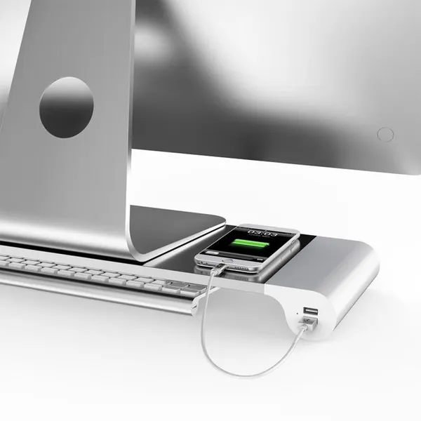 حامل لابتوب وكمبيوتر للمكتب مع 4 منافذ بيانات وشحن USB