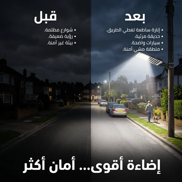 كشاف 18 عدسة بالطاقة الشمسية + عامود