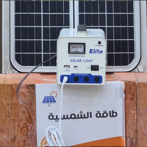 محطة طاقة شمسية محمولة، نظام إضاءة وشحن متعدد المخارج (USB, Type-C, DC)، مثالية للمخيمات والرحلات ( ضمان عام)
