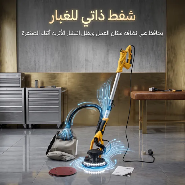 ماكينة تسوية وتشطيب يدوية كهربائية للأسمنت والبلاط، وجهاز صنفرة لمعجون الجدران، وآلة تلميع للأرضيات والجدران