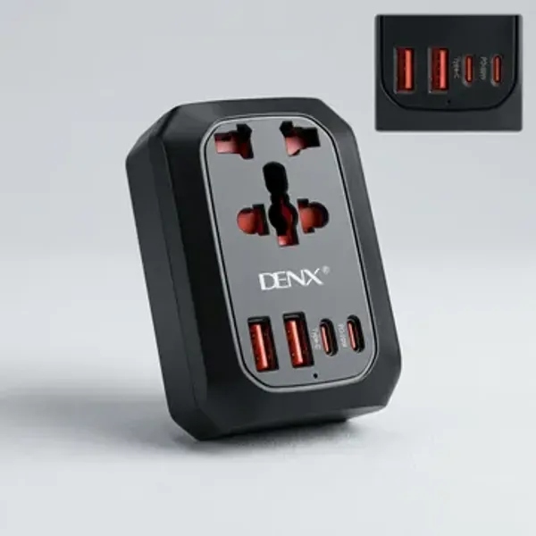 عرض شاحن كل منزل متعدد المداخل (2 مدخل Type -C + مدخلين USB + مدخل فيشة ) بسرعة 20 W سعر الجملة + مفتاح غالق لكاميرا الجوال