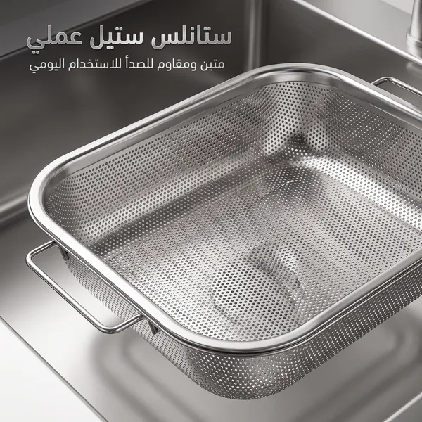 مصفاة ستانلس ستيل شبكية قابلة للتعديل والسحب للمجلى