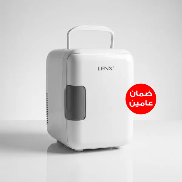ثلاجة DENX الصغيرة المحمولة 4 لتر للتبريد والتسخين للسيارة والمنزل – تشغيل كهرباء السيارة والمنزل