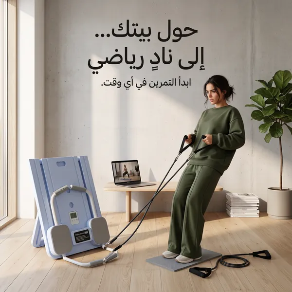 لوح بيلاتس قابل للطي مع أحزمة مقاومة لتمارين الجسم بالكامل بشاشة رقمية