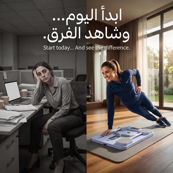 لوح بيلاتس قابل للطي مع أحزمة مقاومة لتمارين الجسم بالكامل بشاشة رقمية